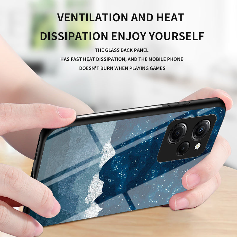 For Xiaomi Poco X5 Pro 5G Redmi Note 12 Pro Speed 5G Cell Phone Case Tempered Glass PC TPU Starry Sky Pattern Phone Cover