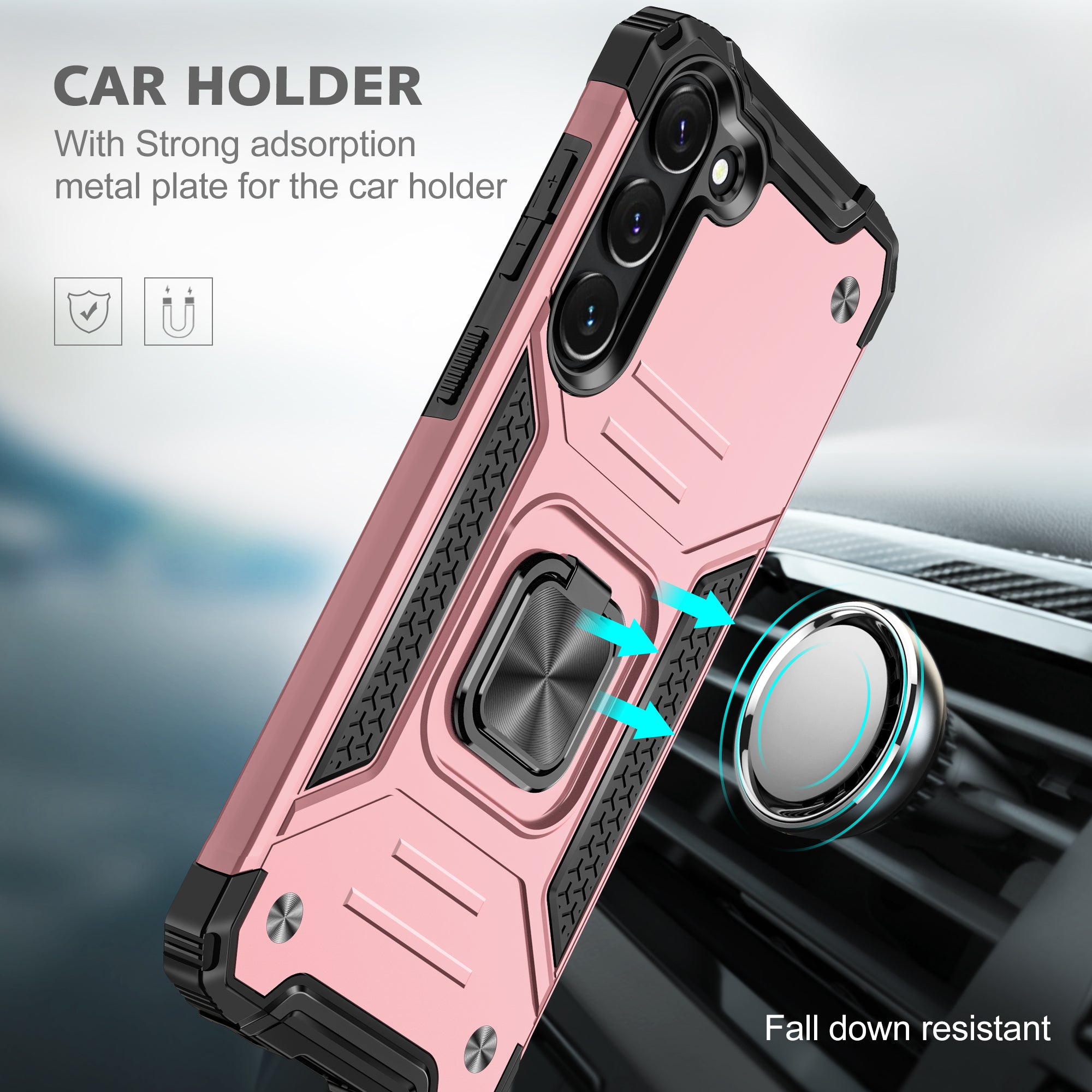 Cell Phone Case for Samsung Galaxy S23 Ring Kickstand Magnetic Car Holder Phone Cover