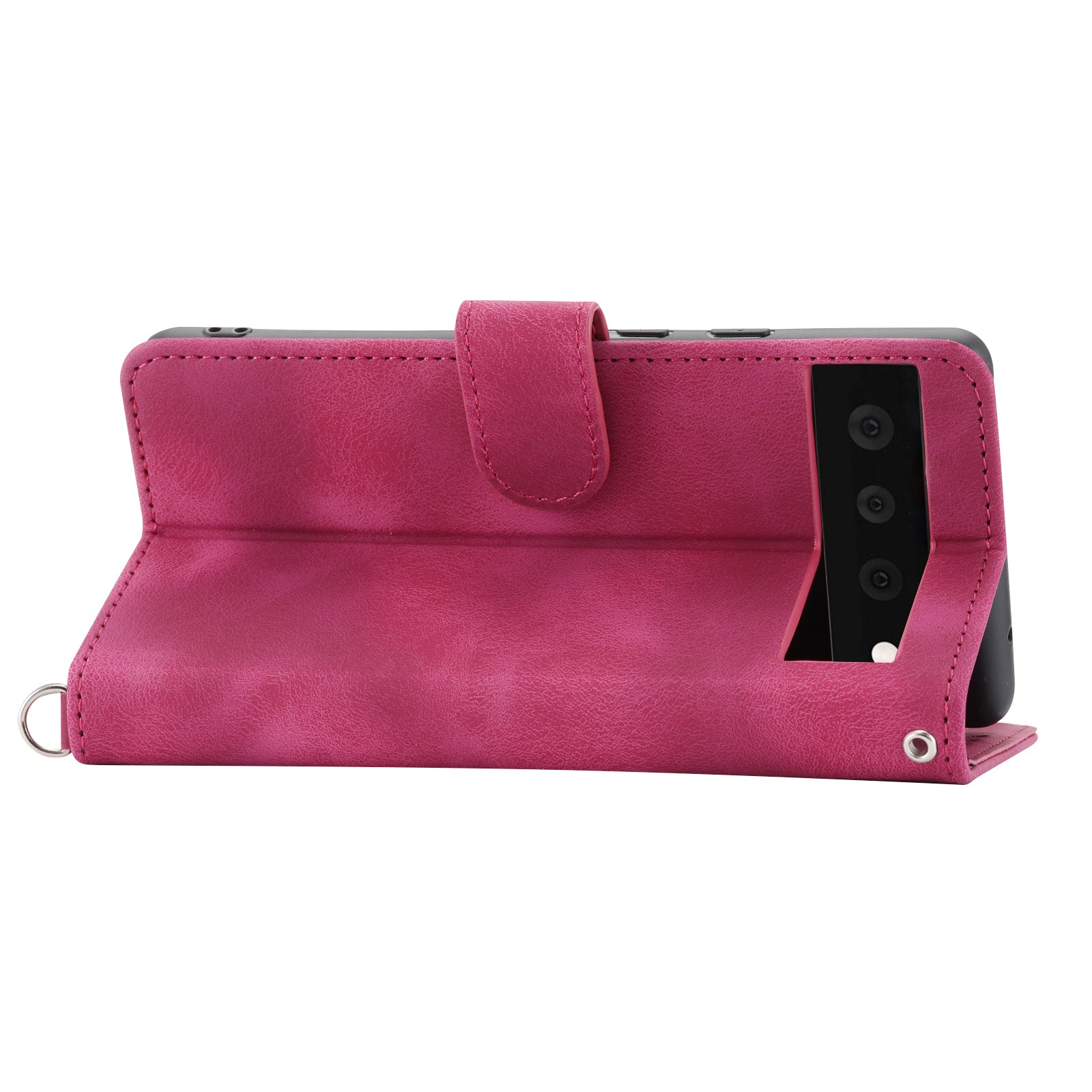 Phone Wallet Case for Google Pixel 7a Skin-touch Imprinted Flowers Leather Stand Phone Cover with Wrist Strap and Shoulder Strap