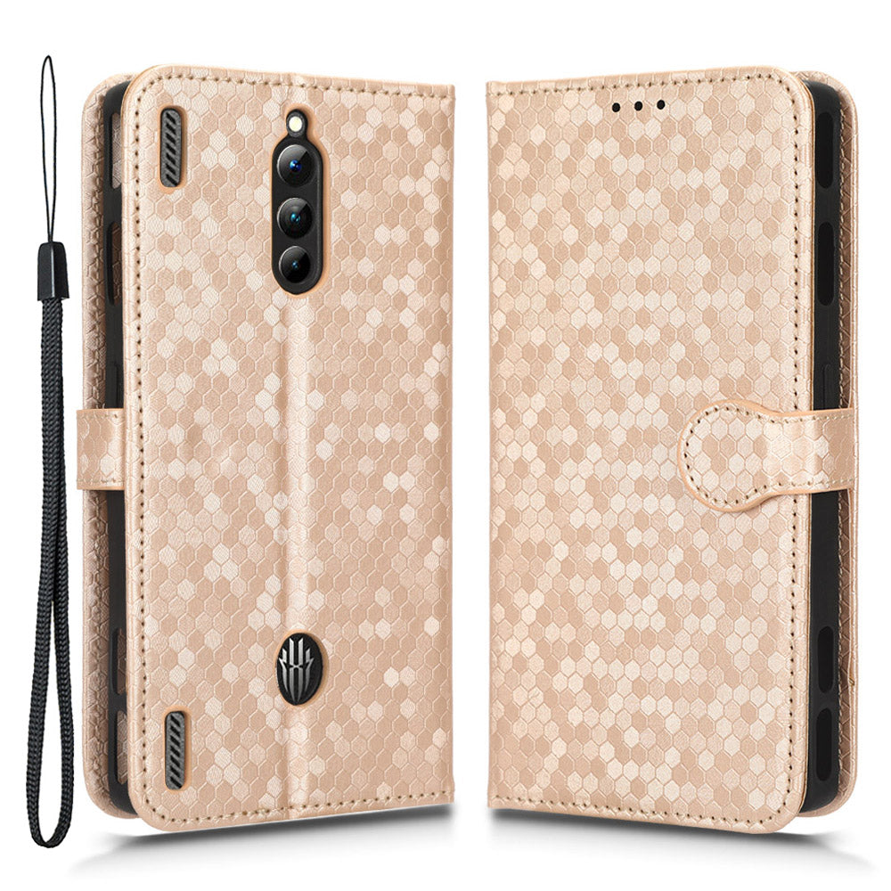 For ZTE nubia Red Magic 8 Pro 5G Magic 8 Pro 5G PU Leather Phone Case Wallet Stand Imprinted Dot Pattern Flip Phone Cover