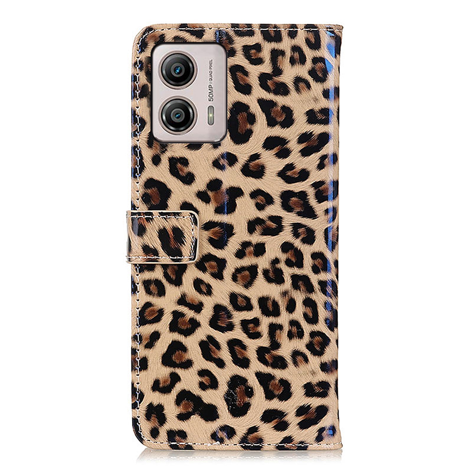 Full Protection Leather Phone Cover For Motorola Moto G53 5G/G13 4G/G23 4G Leopard Pattern Wallet Stand Folio Flip Phone Case