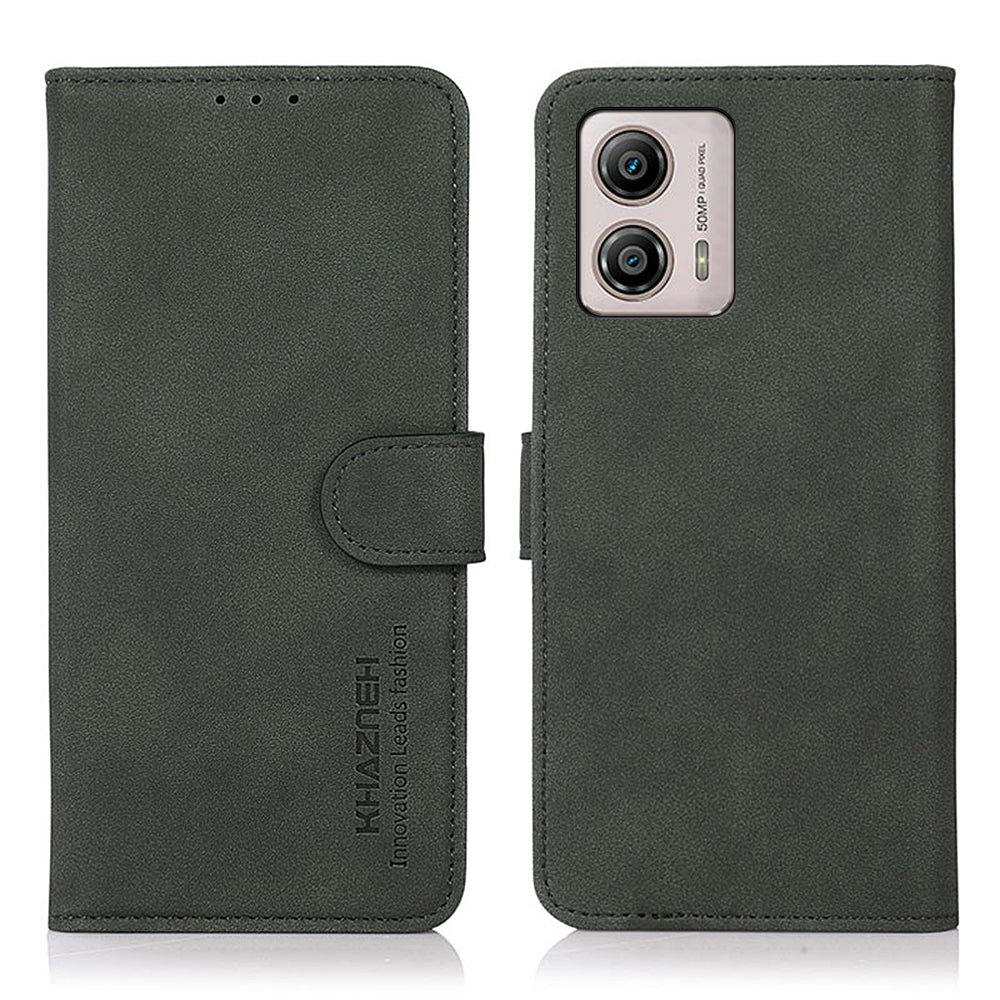 KHAZNEH for Motorola Moto G53 5G G13 4G G23 4G Textured Magnetic Phone Cover Flip Leather Anti-scratch Mobile Phone Case with Stand Wallet