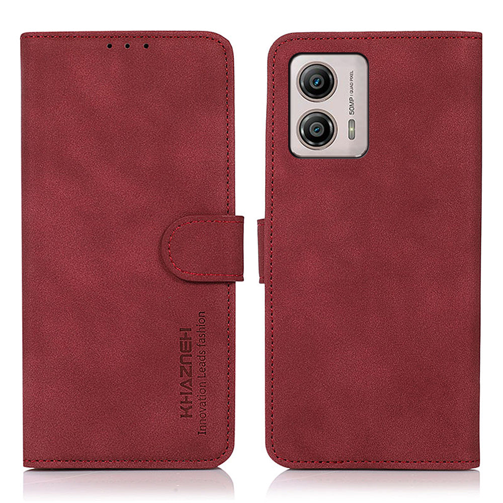 KHAZNEH for Motorola Moto G53 5G G13 4G G23 4G Textured Magnetic Phone Cover Flip Leather Anti-scratch Mobile Phone Case with Stand Wallet