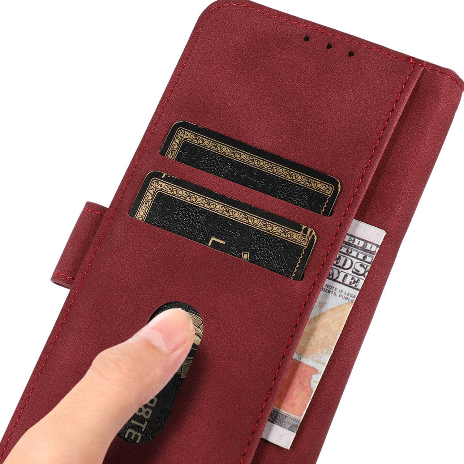 KHAZNEH for Motorola Moto G53 5G G13 4G G23 4G Textured Magnetic Phone Cover Flip Leather Anti-scratch Mobile Phone Case with Stand Wallet