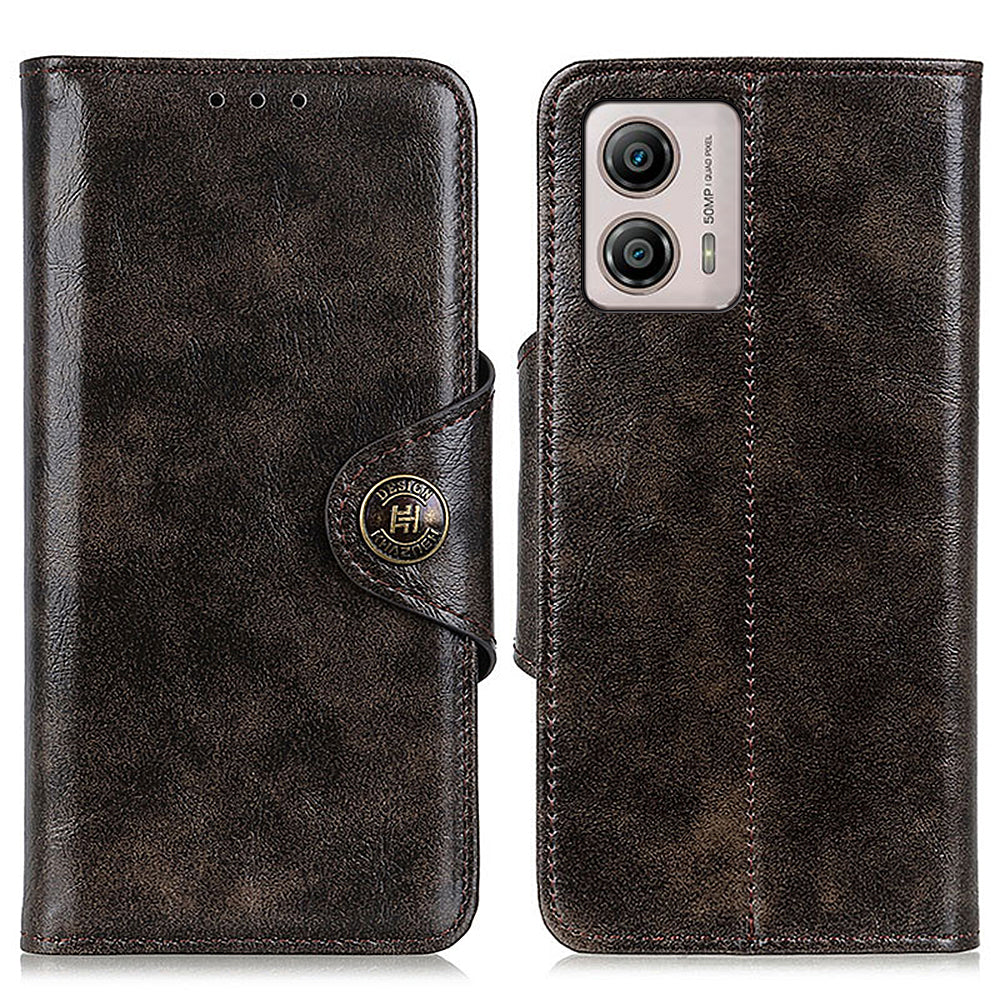 KHAZHEN For Motorola Moto G53 5G G13 4G G23 4G Cell Phone Wallet Cover Textured PU Leather Phone Stand Case