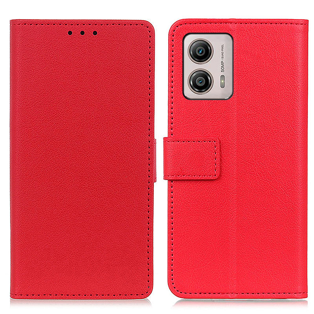 Cell Phone Stand Case for Motorola Moto G53 5G G13 4G G23 4G Anti-scratch Textured Leather Wallet Cover