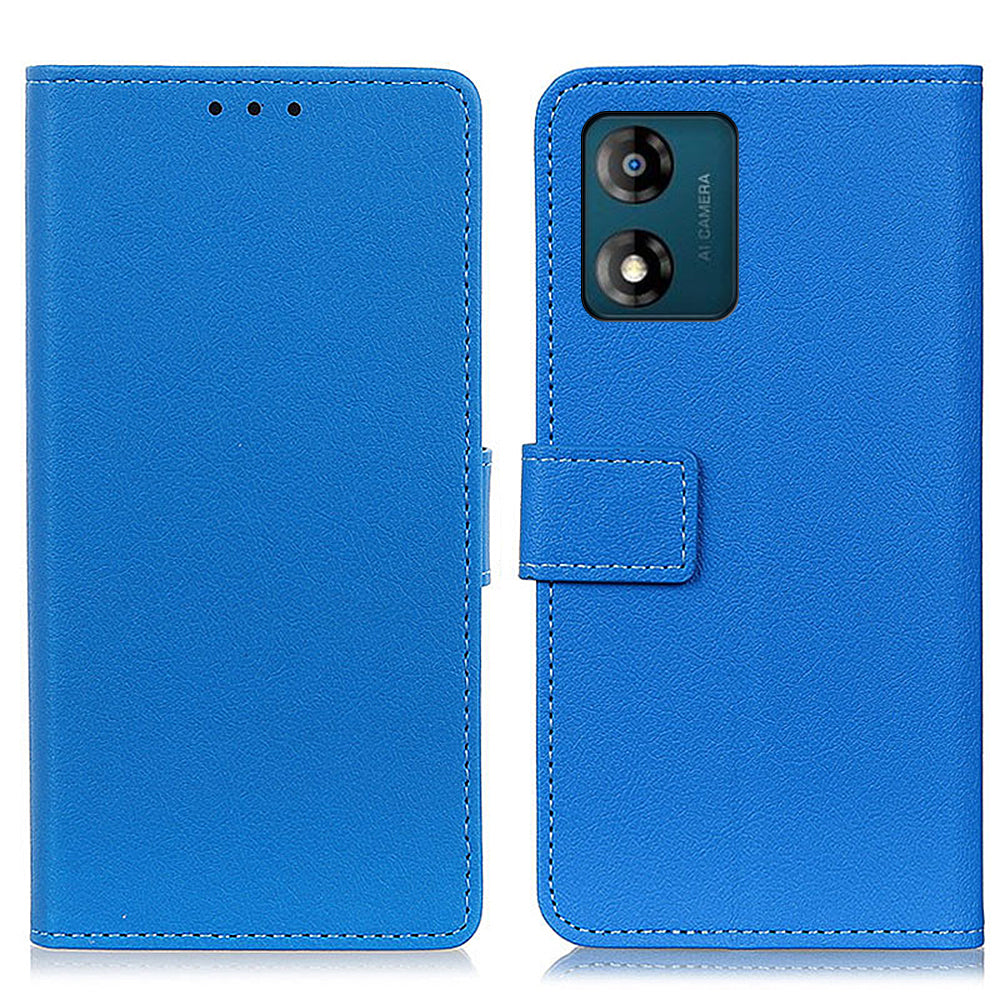Phone Stand Case for Motorola Moto E13 4G Textured PU Leather Wallet Protective Phone Cover
