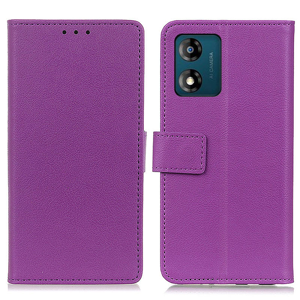 Phone Stand Case for Motorola Moto E13 4G Textured PU Leather Wallet Protective Phone Cover