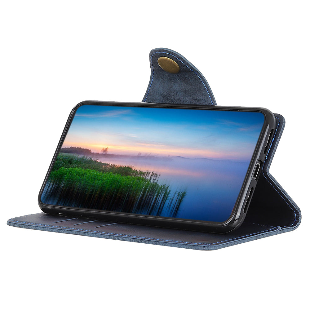 PU Leather Phone Stand Case for Motorola Moto E13 4G Magnetic Brass Buckle Wallet Cell Phone Cover