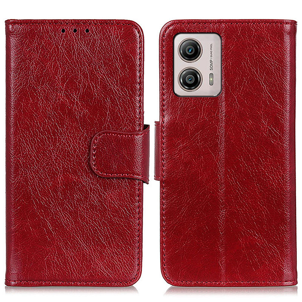 For Motorola Moto G53 5G G13 4G G23 4G Nappa Texture Phone Wallet Case Split Leather Anti-drop Stand Phone Cover