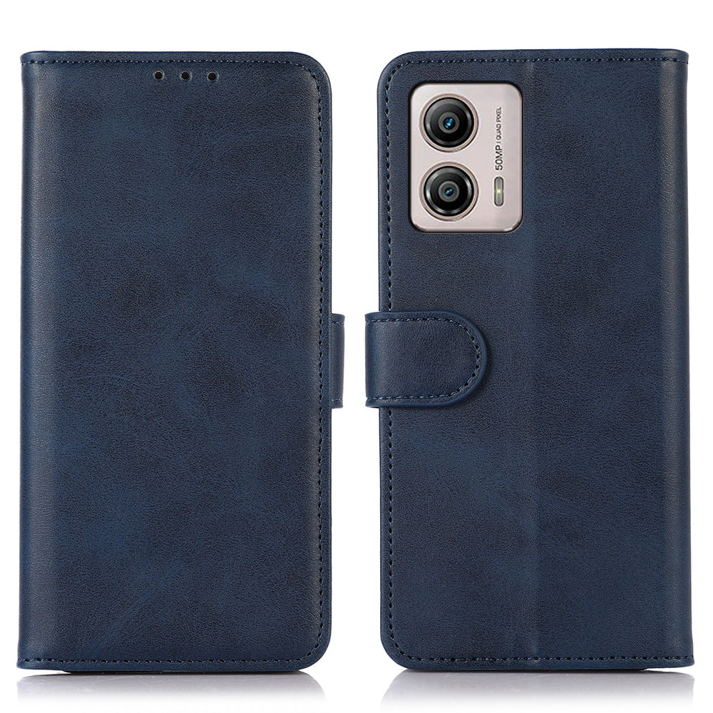 Cell Phone Case for Motorola Moto G53 5G G13 4G G23 4G Cowhide Texture PU Leather Phone Wallet Cover Stand