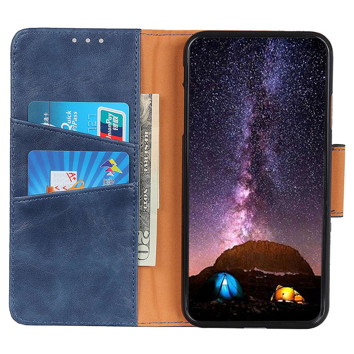 For Motorola Moto E13 4G Crazy Horse Texture Anti-scratch Protective Phone Case with Wallet Stand Split Leather Phone Cover