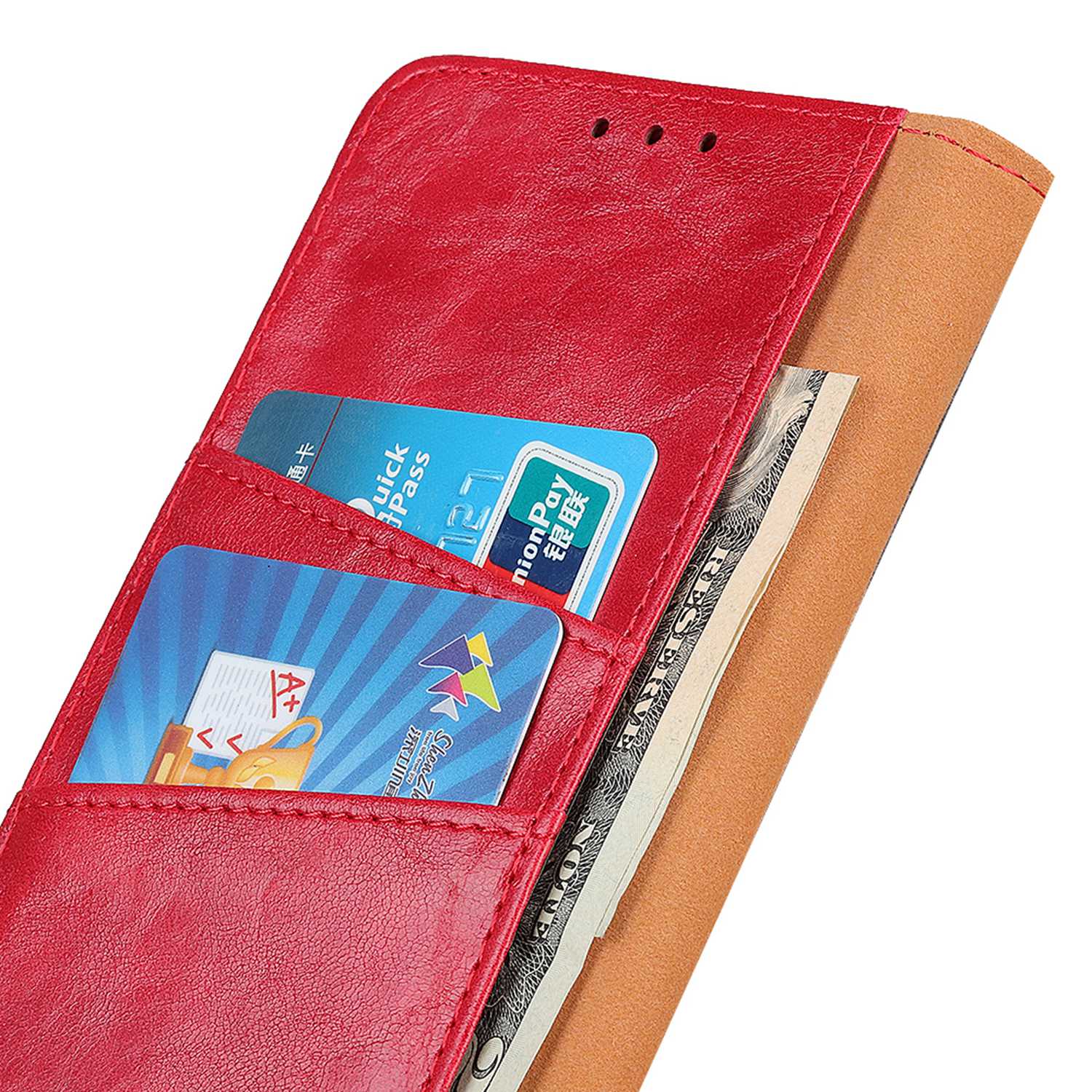 For Motorola Moto E13 4G Crazy Horse Texture Anti-scratch Protective Phone Case with Wallet Stand Split Leather Phone Cover