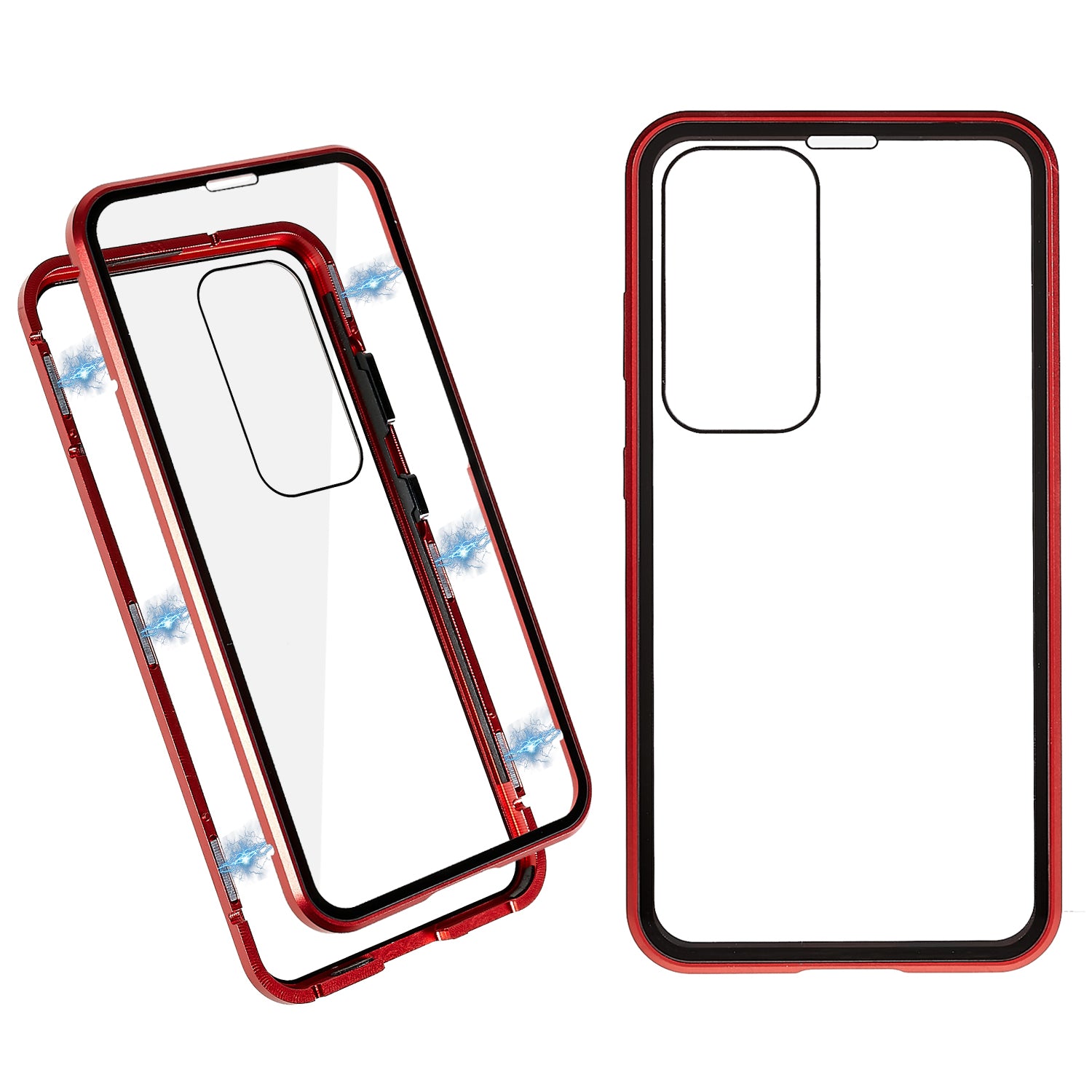 Magnetic Double-Sided Tempered Glass Phone Case for Samsung Galaxy S23 Metal Frame Full Body Clear Phone Cover