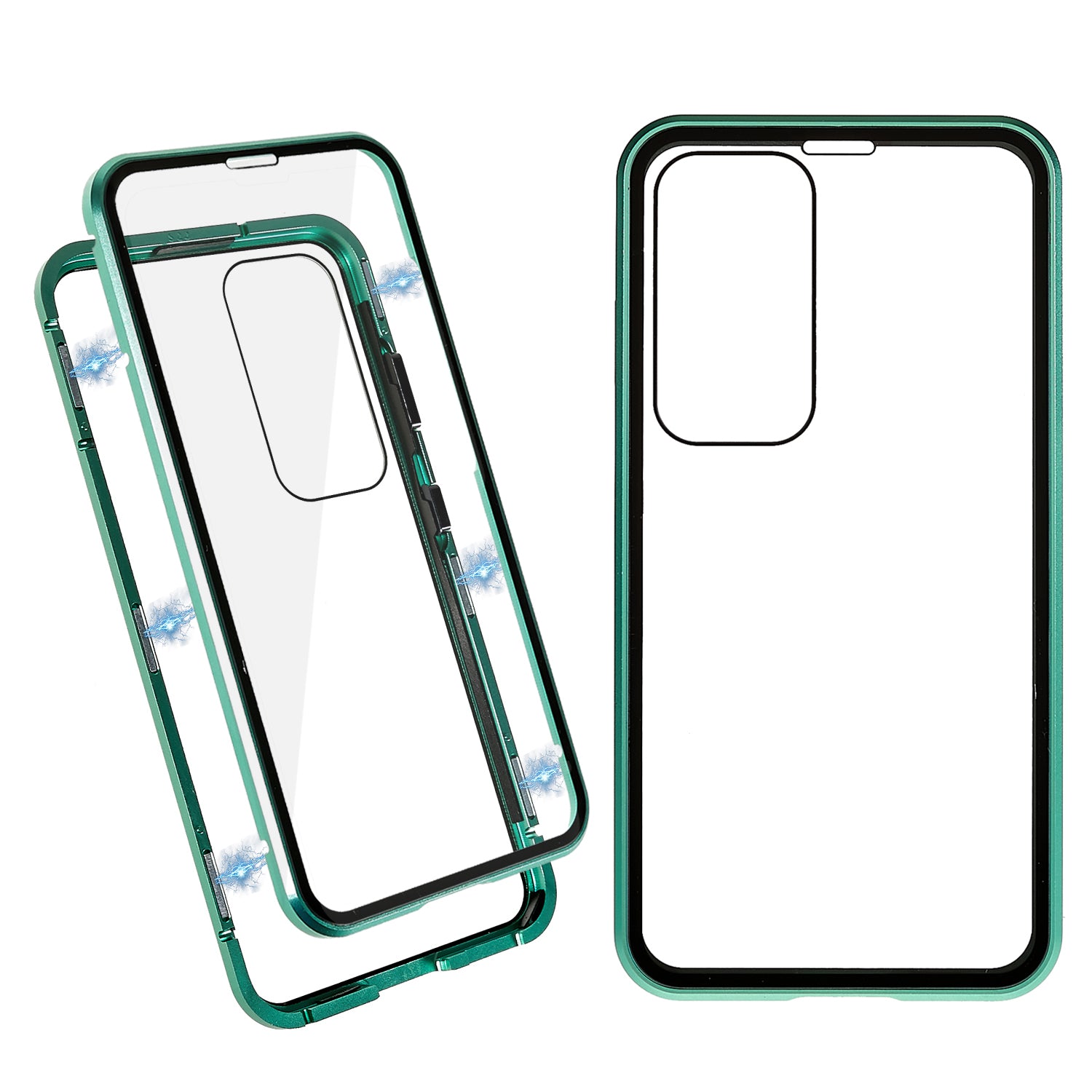 Magnetic Double-Sided Tempered Glass Phone Case for Samsung Galaxy S23 Metal Frame Full Body Clear Phone Cover