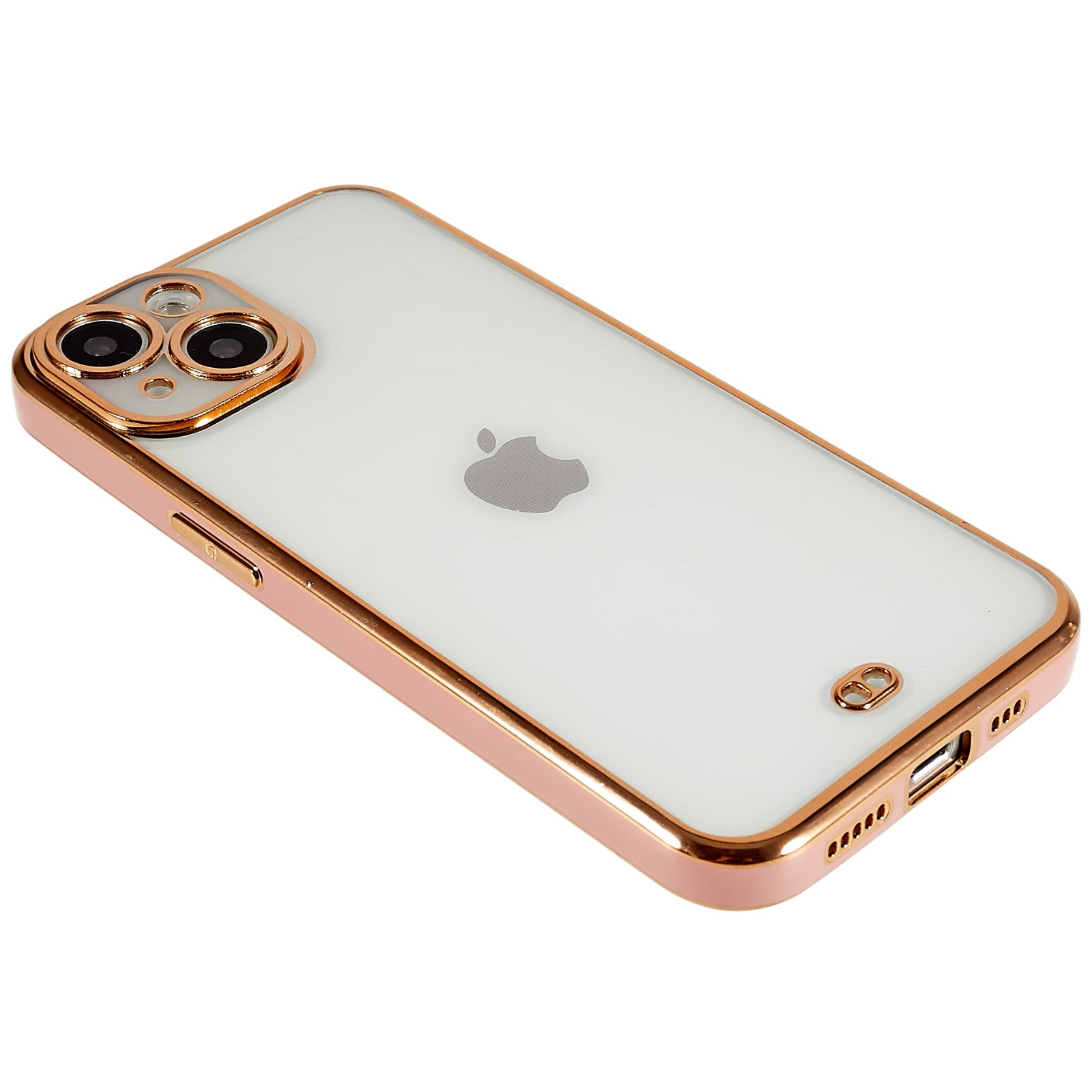 For iPhone 14 Clear Phone Case Electroplated Soft TPU Camera Protection Anti-Fall Phone Cover