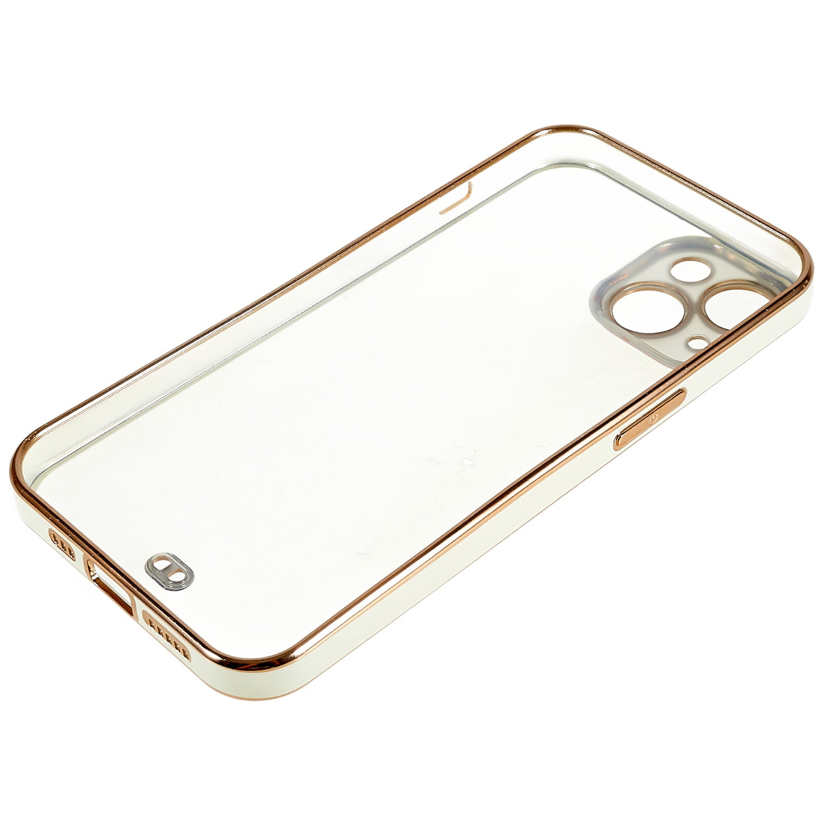 For iPhone 14 Clear Phone Case Electroplated Soft TPU Camera Protection Anti-Fall Phone Cover