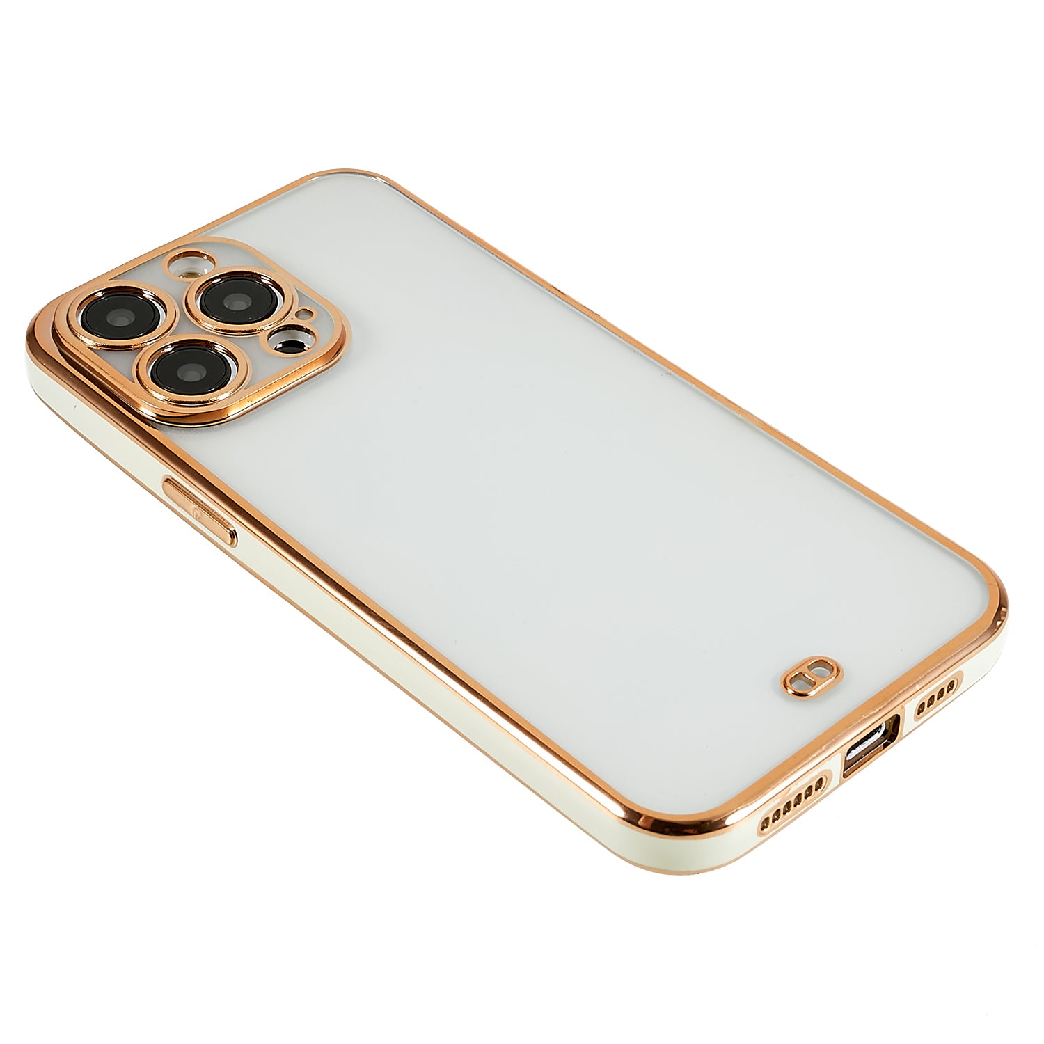 Electroplate Phone Case for iPhone 14 Pro Soft TPU Full Camera Lens Protective Transparent Cover