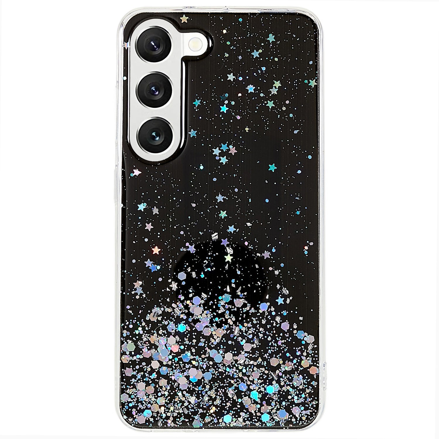 For Samsung Galaxy S22 5G Starry Sky Sparkle Epoxy Phone Case Shockproof Soft TPU Protective Back Cover