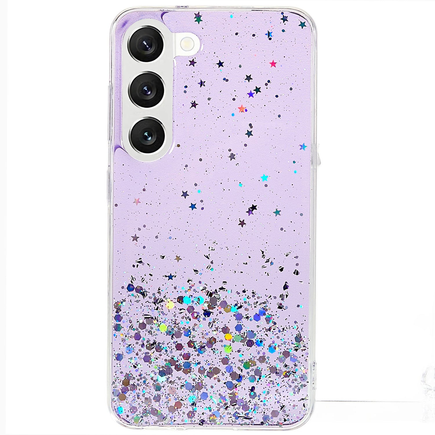 For Samsung Galaxy S22 5G Starry Sky Sparkle Epoxy Phone Case Shockproof Soft TPU Protective Back Cover