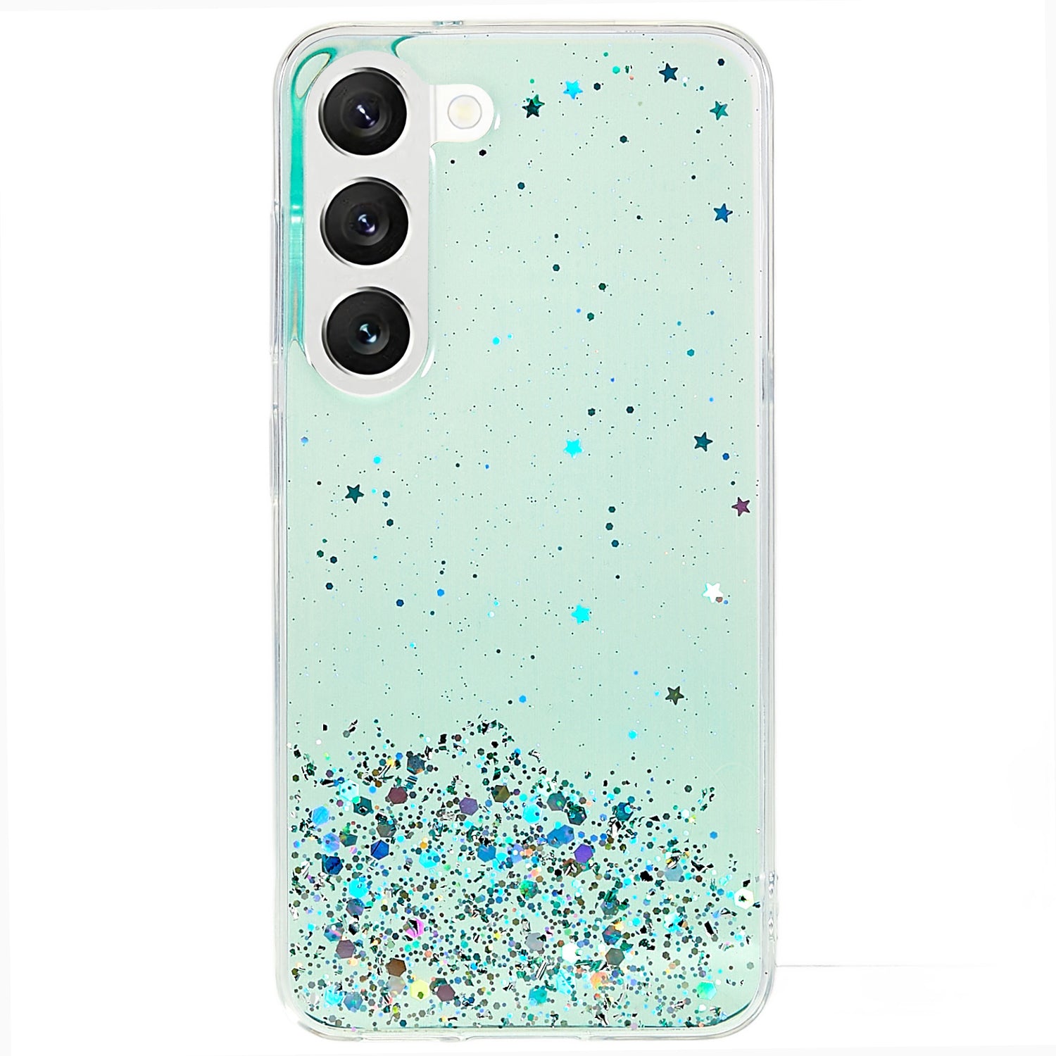 For Samsung Galaxy S22 5G Starry Sky Sparkle Epoxy Phone Case Shockproof Soft TPU Protective Back Cover