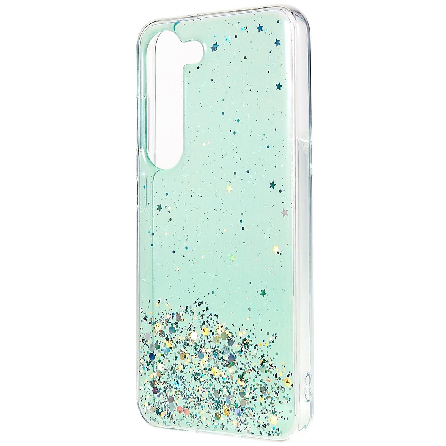 For Samsung Galaxy S22 5G Starry Sky Sparkle Epoxy Phone Case Shockproof Soft TPU Protective Back Cover