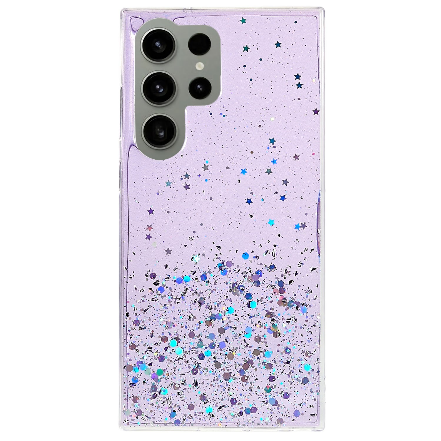 For Samsung Galaxy S22 Ultra 5G Back Cover Starry Sky Sparkle Epoxy Phone Case Soft TPU Protective Shell
