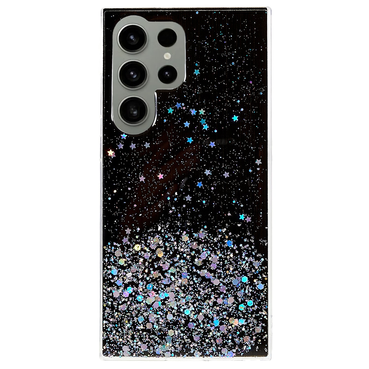 For Samsung Galaxy S22 Ultra 5G Back Cover Starry Sky Sparkle Epoxy Phone Case Soft TPU Protective Shell