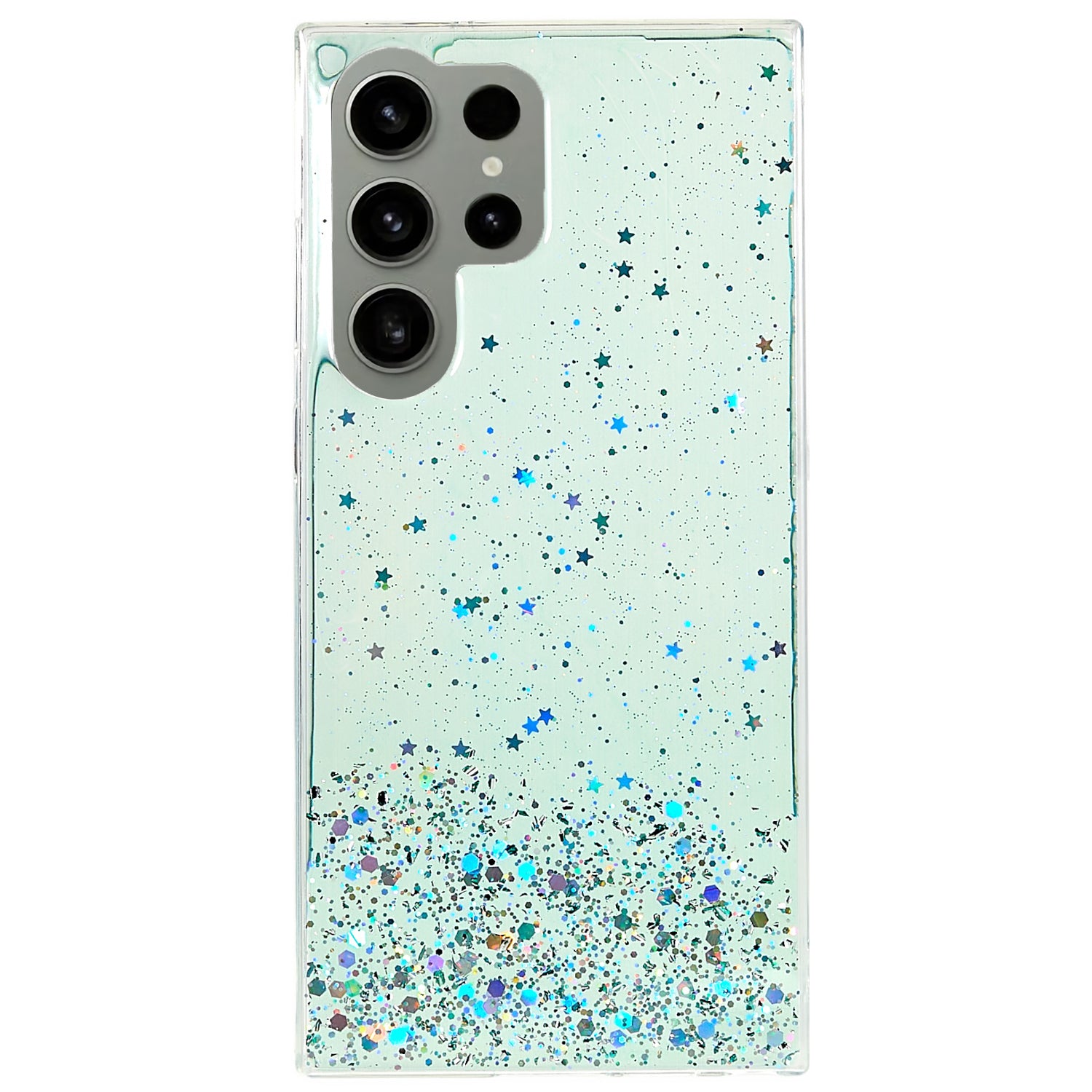 For Samsung Galaxy S22 Ultra 5G Back Cover Starry Sky Sparkle Epoxy Phone Case Soft TPU Protective Shell