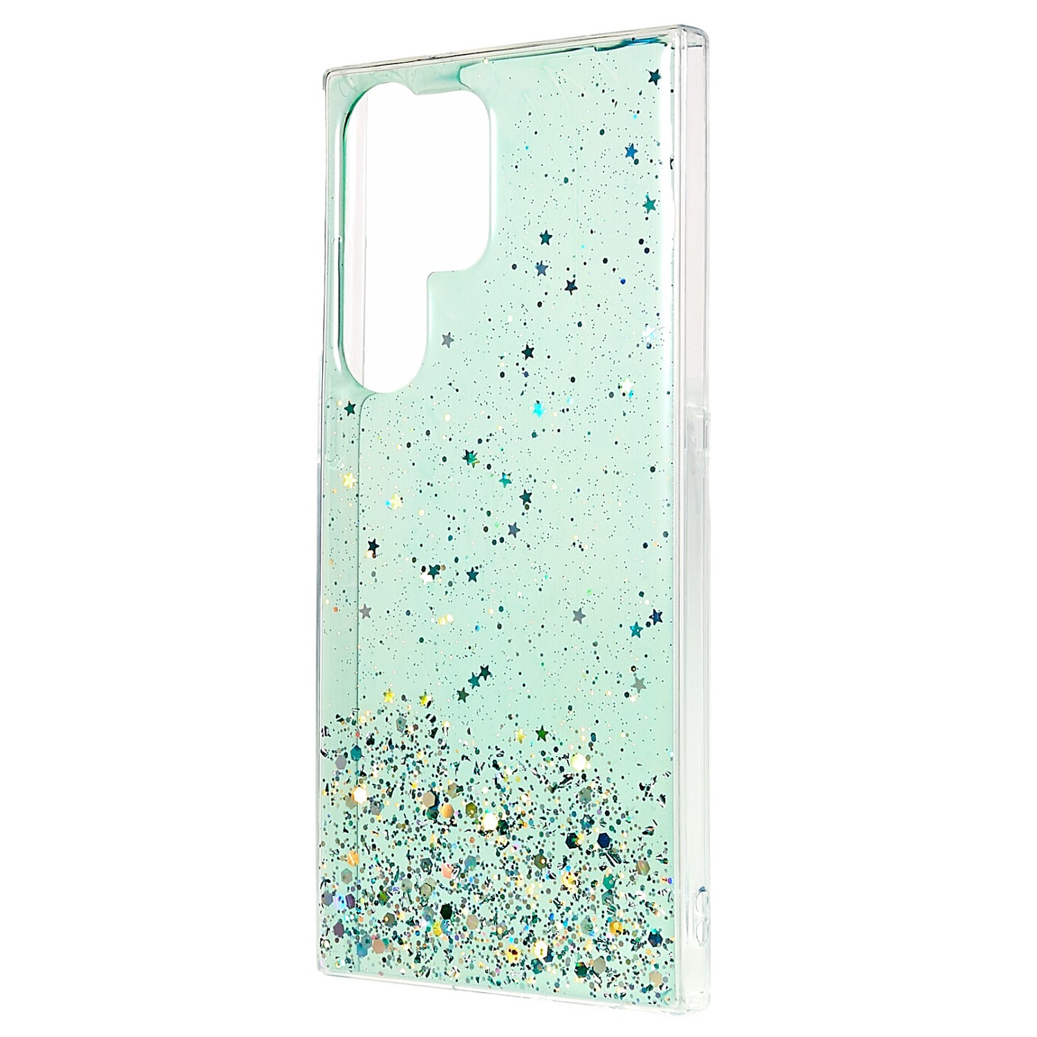 For Samsung Galaxy S22 Ultra 5G Back Cover Starry Sky Sparkle Epoxy Phone Case Soft TPU Protective Shell