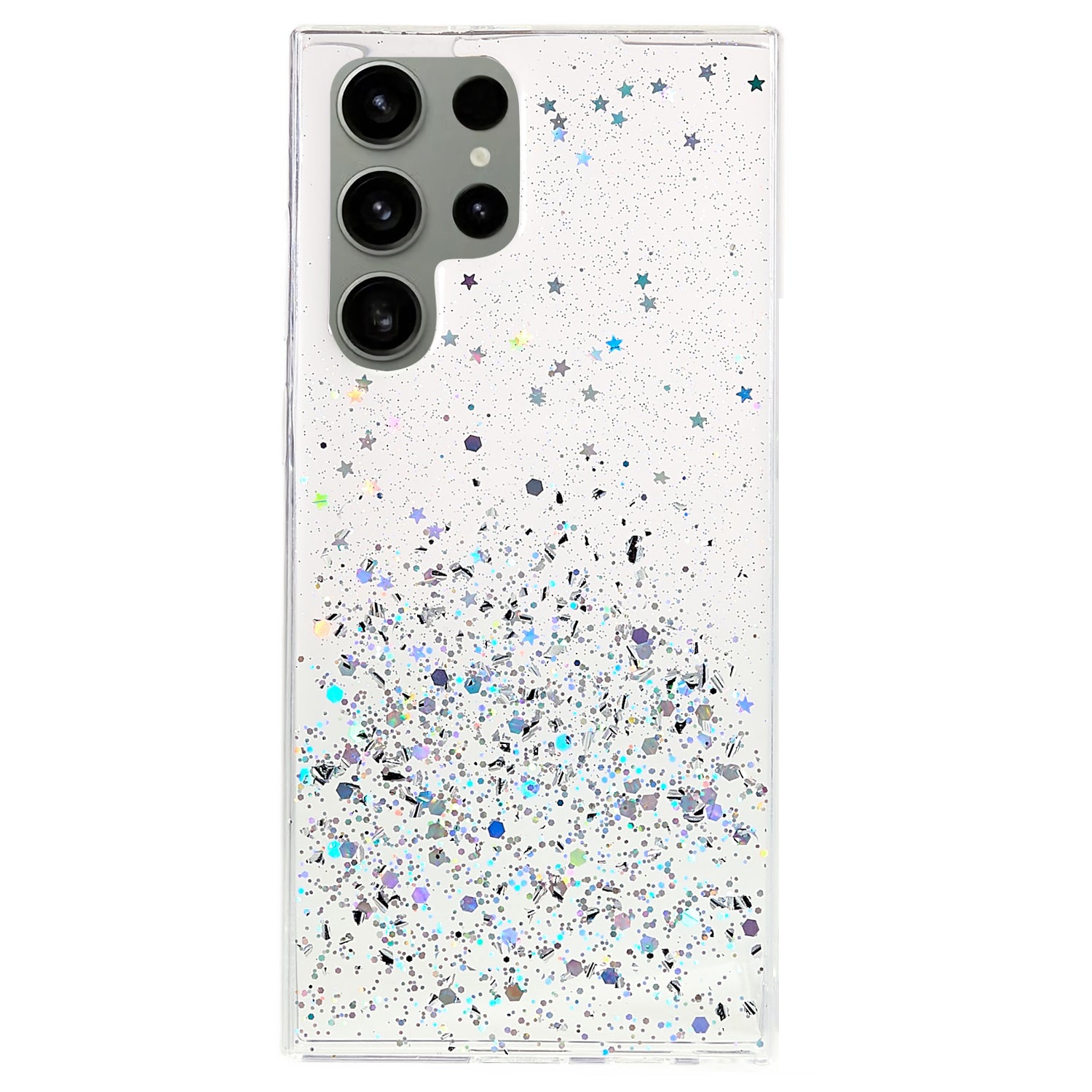 For Samsung Galaxy S22 Ultra 5G Back Cover Starry Sky Sparkle Epoxy Phone Case Soft TPU Protective Shell