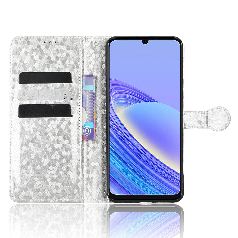 For TCL 40 SE Wrist Strap Phone Shell Dot Pattern Imprinted Phone Cover PU Leather Shockproof Wallet Stand Case