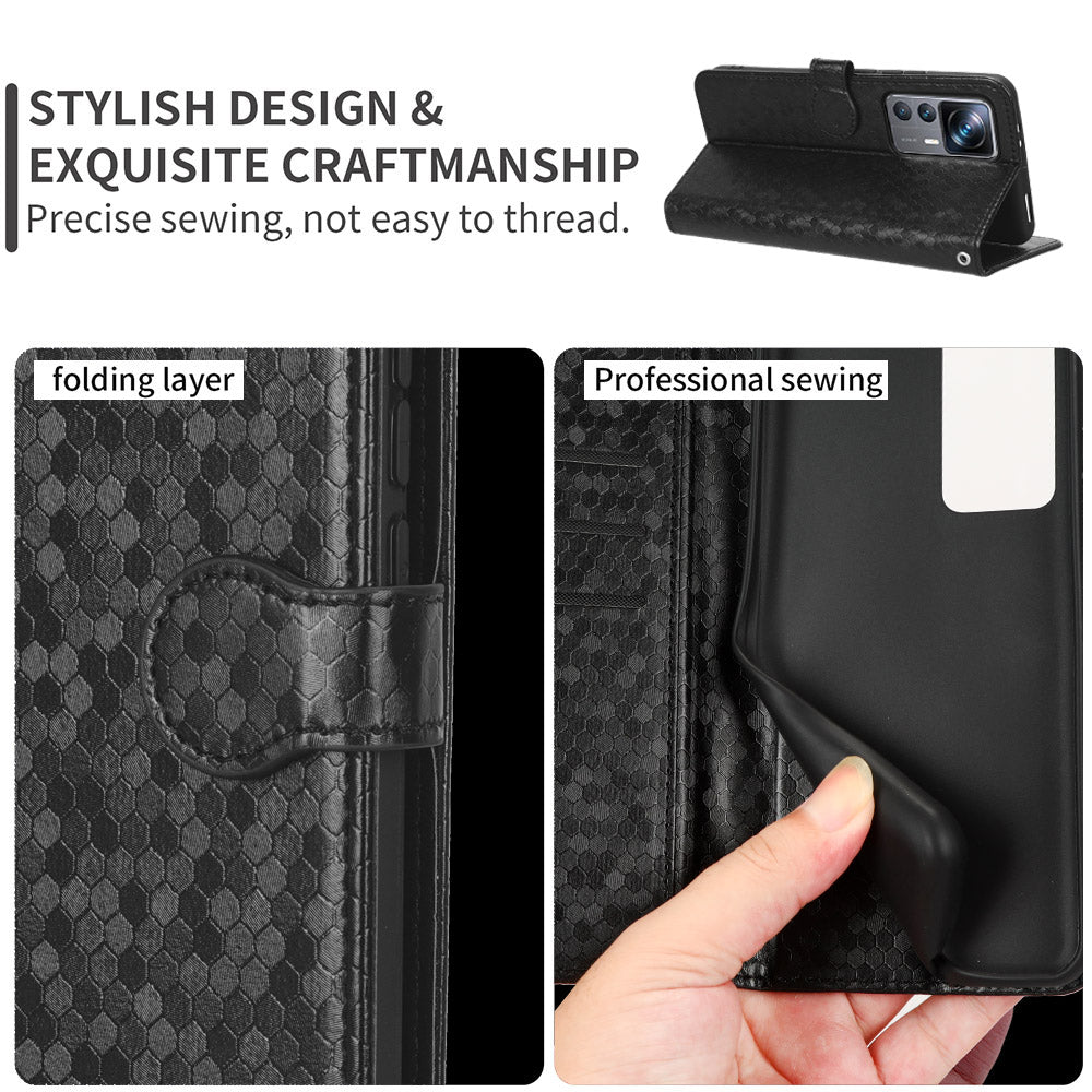 For TCL 40 SE Wrist Strap Phone Shell Dot Pattern Imprinted Phone Cover PU Leather Shockproof Wallet Stand Case