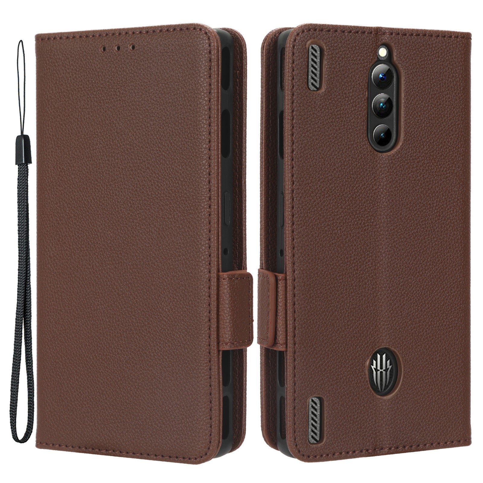 For ZTE nubia Red Magic 8 Pro 5G Red Magic 8 Pro 5G Litchi Texture Leather Phone Case Dual Magnetic Clasp Wallet Stand Phone Shell