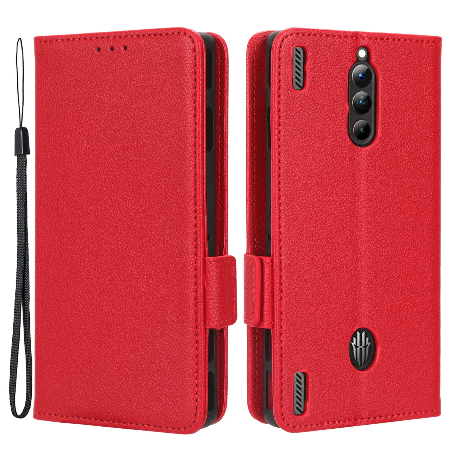 For ZTE nubia Red Magic 8 Pro 5G Red Magic 8 Pro 5G Litchi Texture Leather Phone Case Dual Magnetic Clasp Wallet Stand Phone Shell