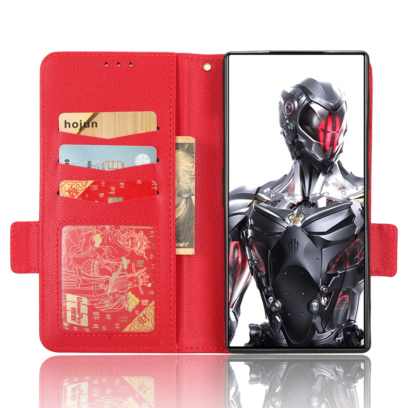 For ZTE nubia Red Magic 8 Pro 5G Red Magic 8 Pro 5G Litchi Texture Leather Phone Case Dual Magnetic Clasp Wallet Stand Phone Shell