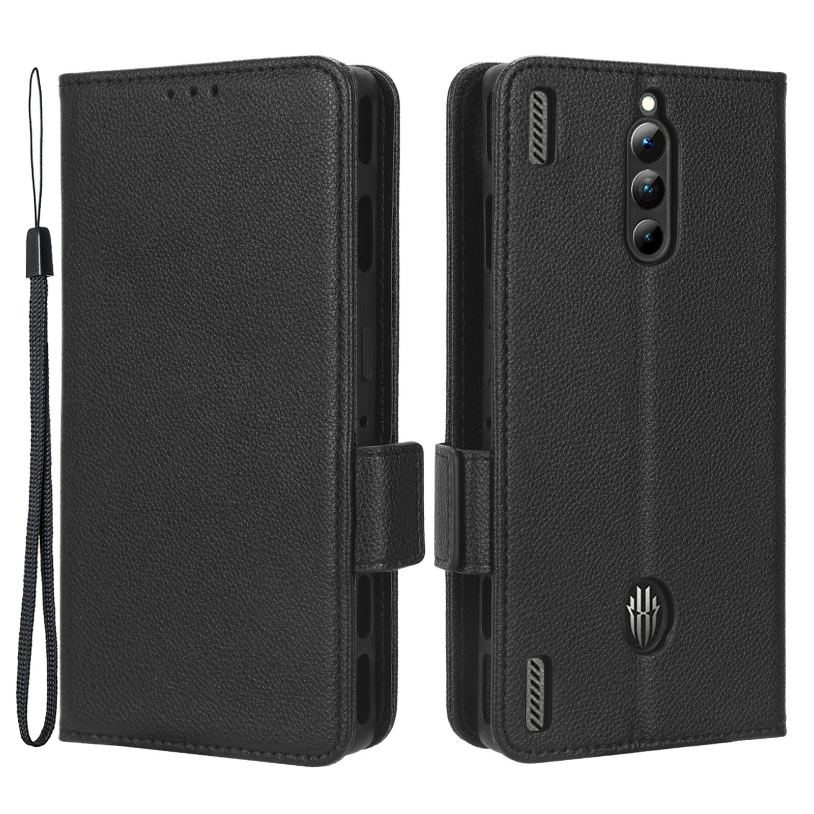 For ZTE nubia Red Magic 8 Pro 5G Red Magic 8 Pro 5G Litchi Texture Leather Phone Case Dual Magnetic Clasp Wallet Stand Phone Shell