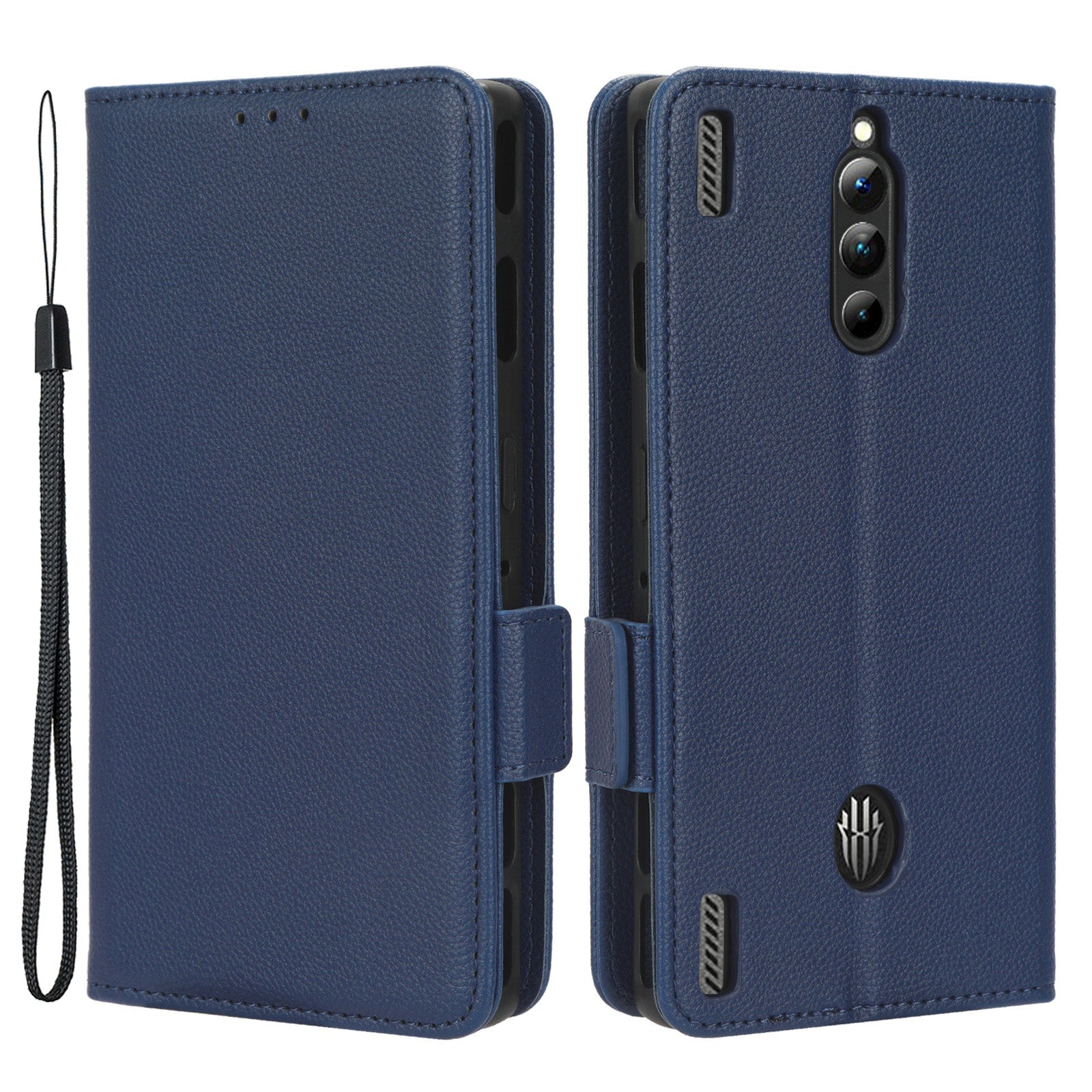 For ZTE nubia Red Magic 8 Pro 5G Red Magic 8 Pro 5G Litchi Texture Leather Phone Case Dual Magnetic Clasp Wallet Stand Phone Shell