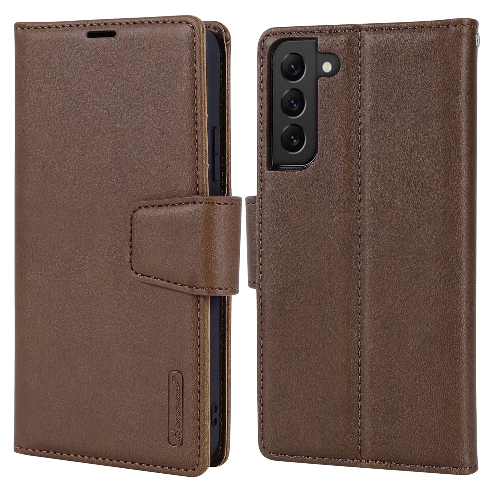 HANMAN Miro2 Series Detachable Wallet Case for Samsung Galaxy S23 PU Leather Removable Inner Magnetic TPU Shell Stand Phone Cover