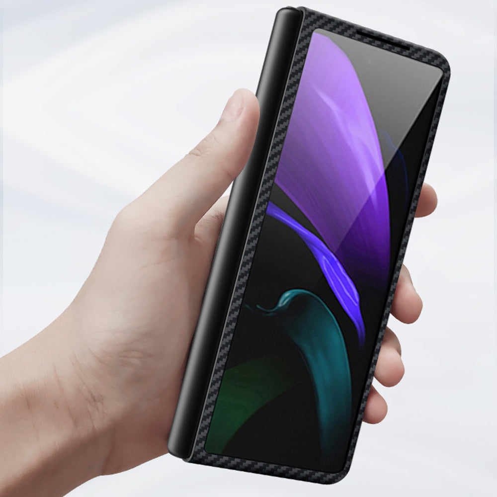 For Samsung Galaxy Z Fold4 5G Shockproof Carbon Fiber Texture Aramid Fiber Back Case Ultra Slim Phone Cover