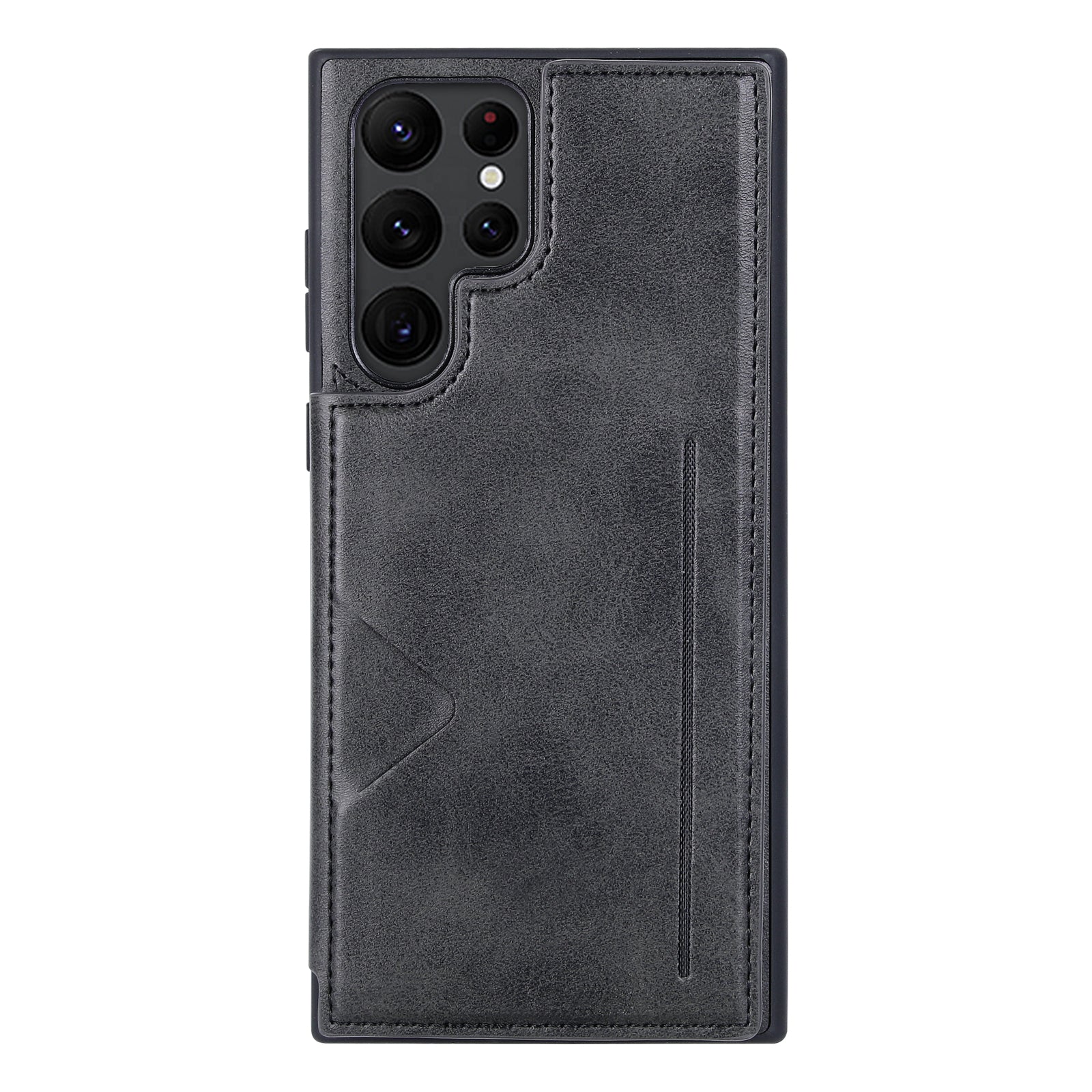 HANMAN Mika Series For Samsung Galaxy S23 Ultra Magnetic Card Slots Design PU Leather Coated TPU Protective Case Phone Back Cover