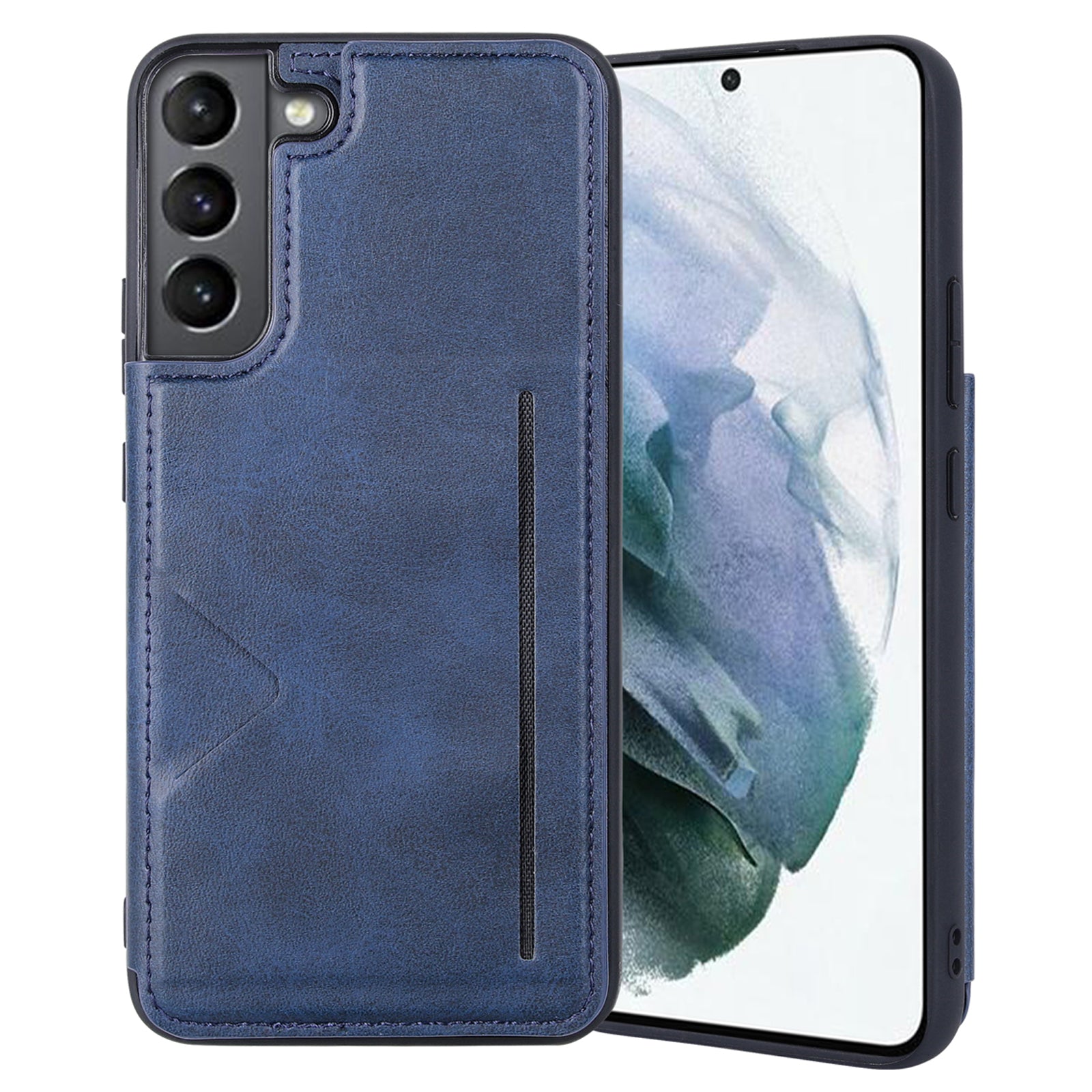 HANMAN Mika Series For Samsung Galaxy S23 Anti-Scratch Phone Protector Magnetic Card Slots Design PU Leather Coated TPU Mobile Phone Case