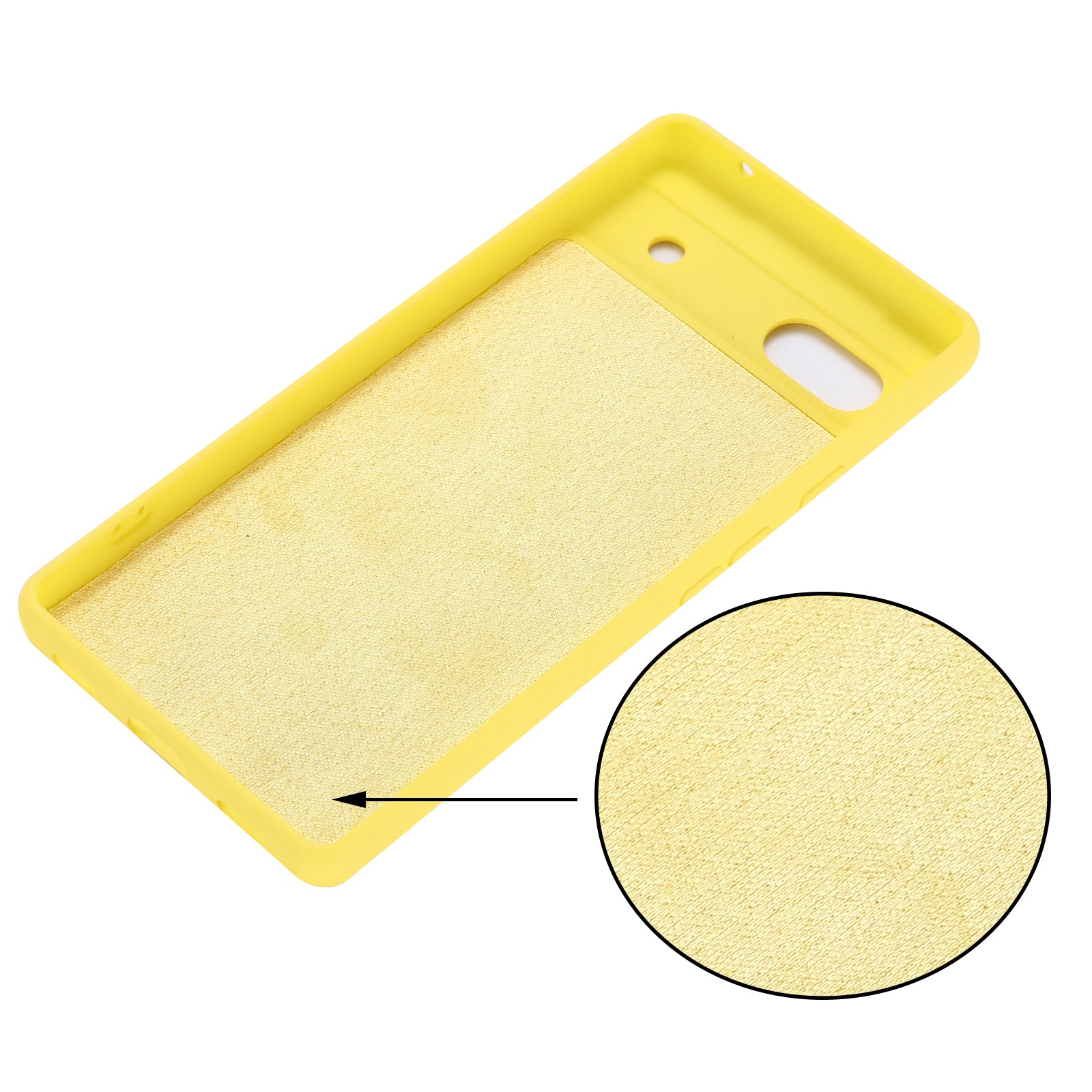 For Google Pixel 7a Liquid Silicone Case Cell Phone Cover Bump Proof Protector with Strap
