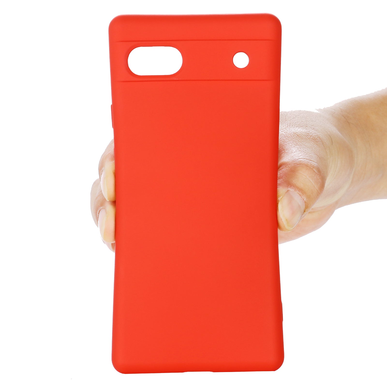 For Google Pixel 7a Liquid Silicone Case Cell Phone Cover Bump Proof Protector with Strap
