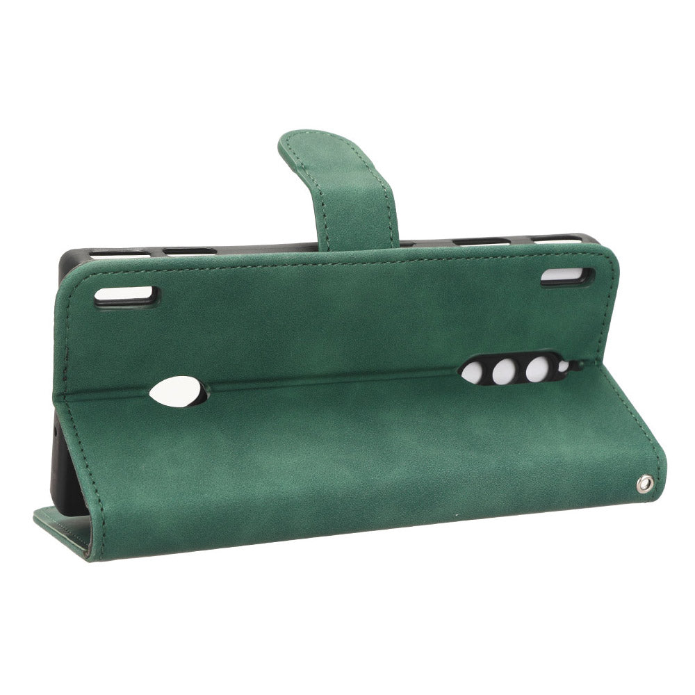 For ZTE nubia Red Magic 8 Pro 5G Skin-touch PU Phone Leather Case Wallet Stand Cell Phone Cover