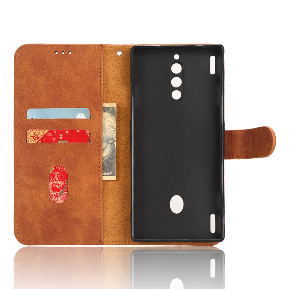 For ZTE nubia Red Magic 8 Pro 5G Skin-touch PU Phone Leather Case Wallet Stand Cell Phone Cover