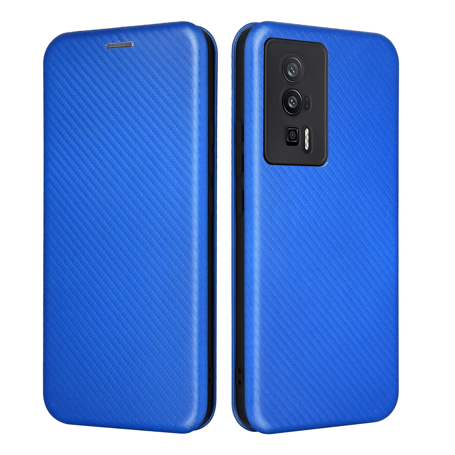 Phone Case for Xiaomi Poco F5 Pro 5G Redmi K60 Pro 5G K60 5G Card Slot PU Leather Magnetic Auto-absorbed Stand Carbon Fiber Texture Phone Cover