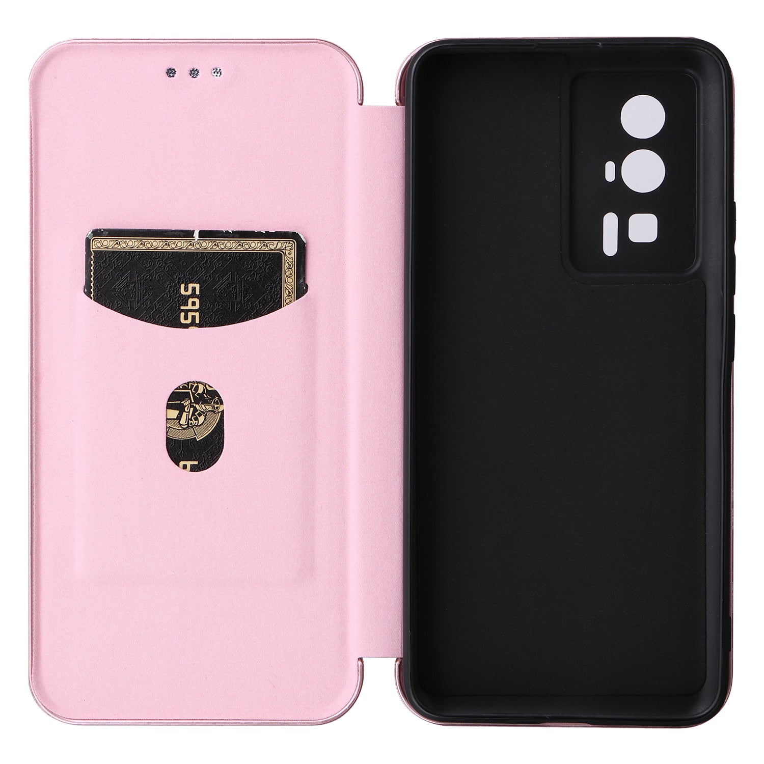 Phone Case for Xiaomi Poco F5 Pro 5G Redmi K60 Pro 5G K60 5G Card Slot PU Leather Magnetic Auto-absorbed Stand Carbon Fiber Texture Phone Cover