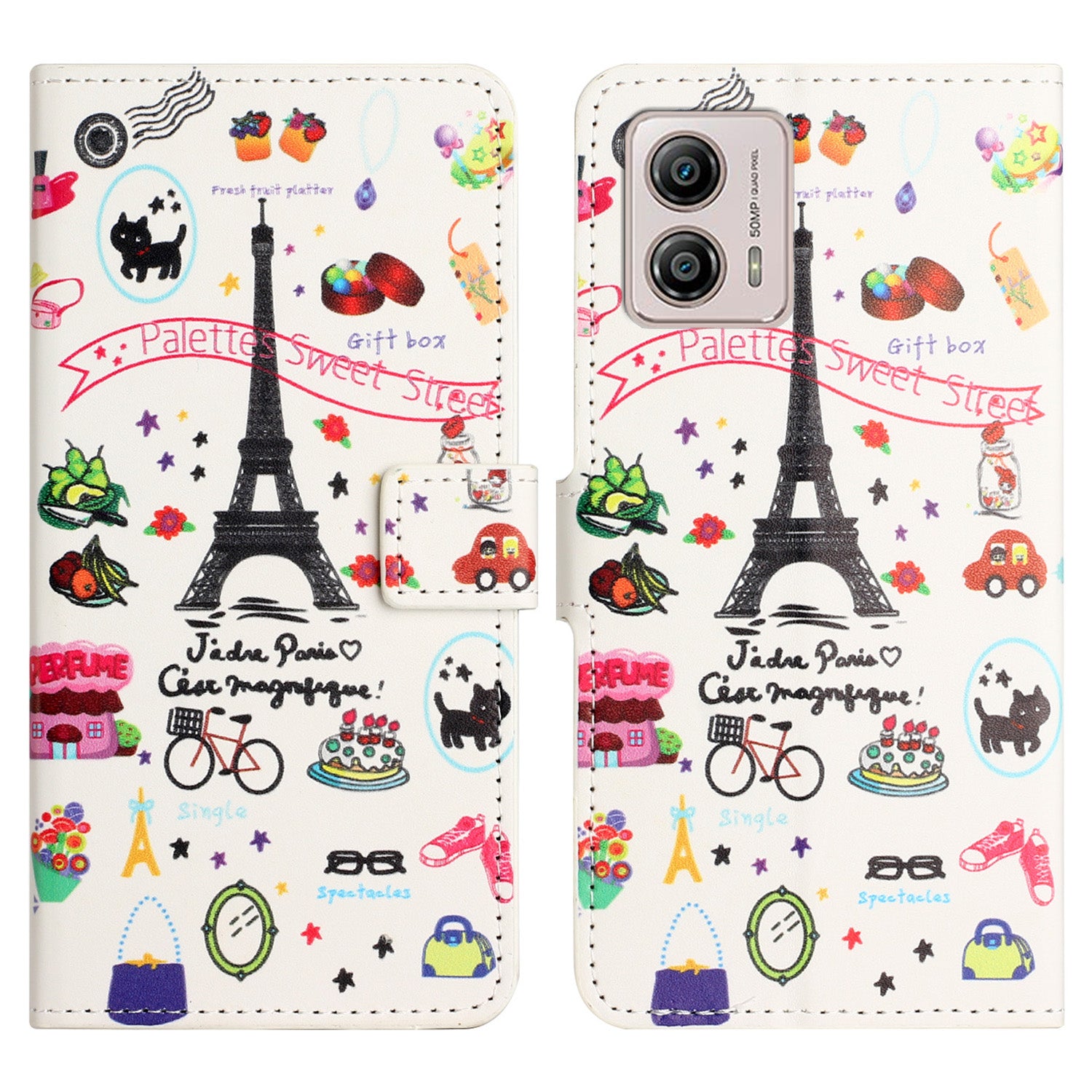 For Motorola Moto G73 5G PU Leather Phone Wallet Case Pattern Printing Stand Cell Phone Cover