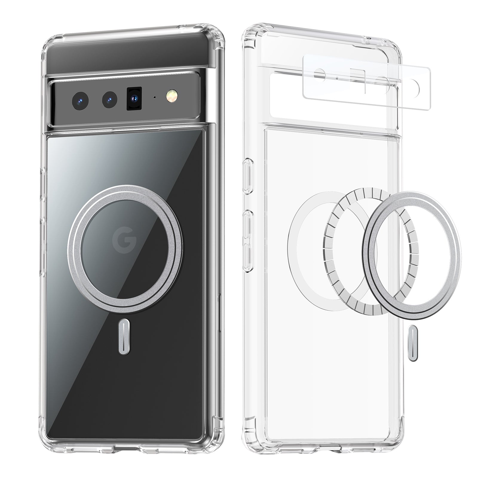 Cell Phone Cover For Google Pixel 6 Pro 5G Anti-scratch Crystal Clear Phone Case with Tempered Glass Camera Lens Cover